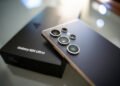 Samsung S24 Ultra is a premium smartphone with a sleek design, advanced features, and a stunning camera system, displayed with elegant finishing details.