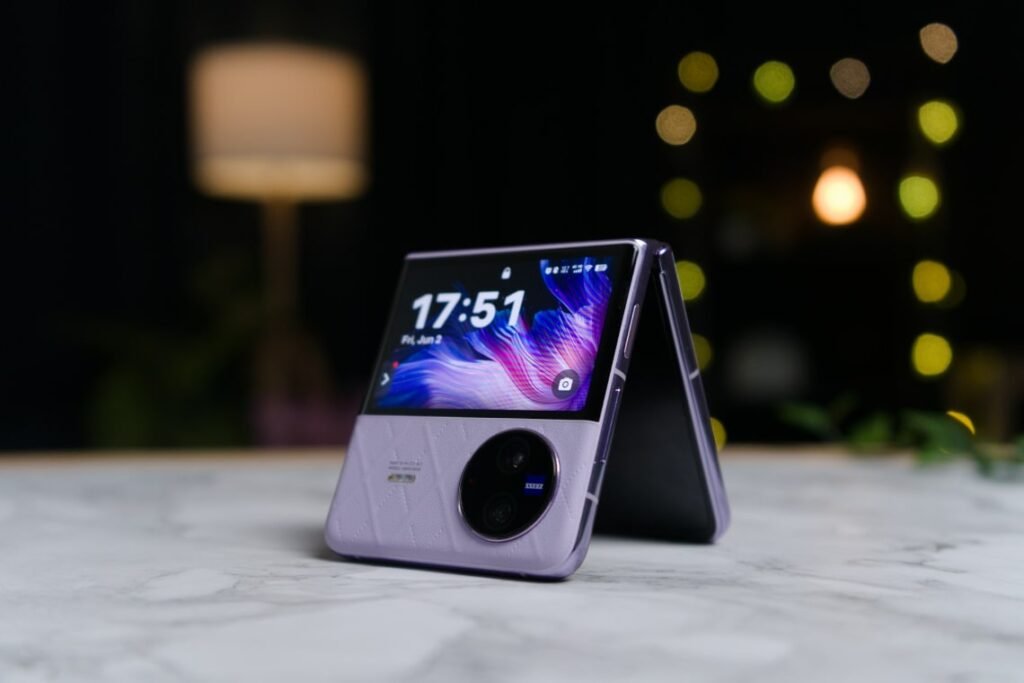Vivo X Flip 2023, foldable smartphone with stylish design and sharp display.